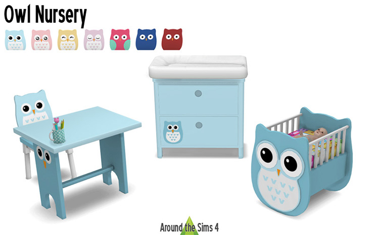 Maxis-Match Owl Nursery Crib / Sims 4 CC