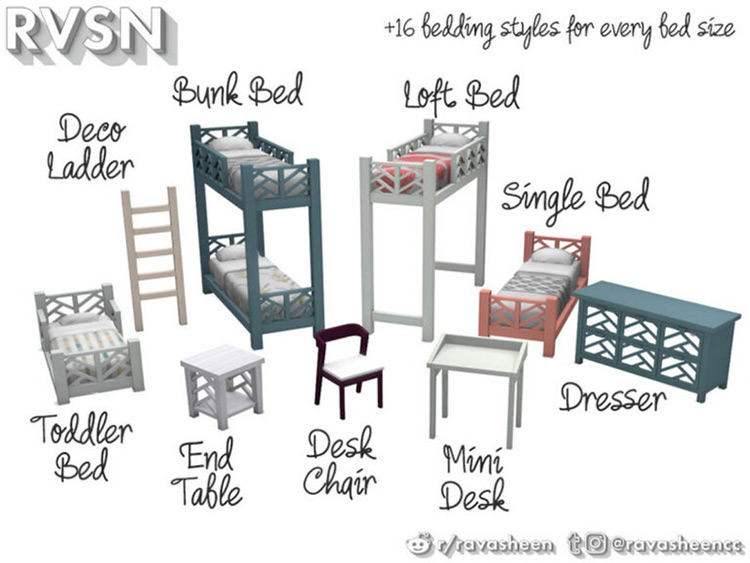 That’s What She Bed - Maxis Match Bunk Bed Series for The Sims 4