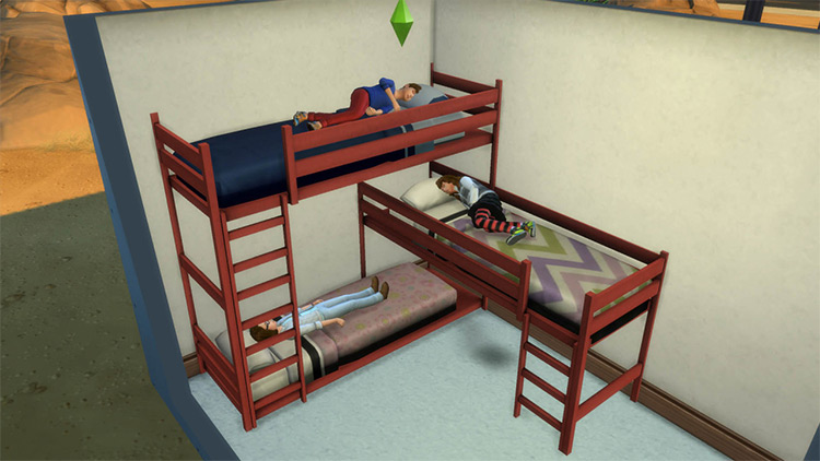 Functional Triple Bunk Beds (Maxis Match) TS4 CC