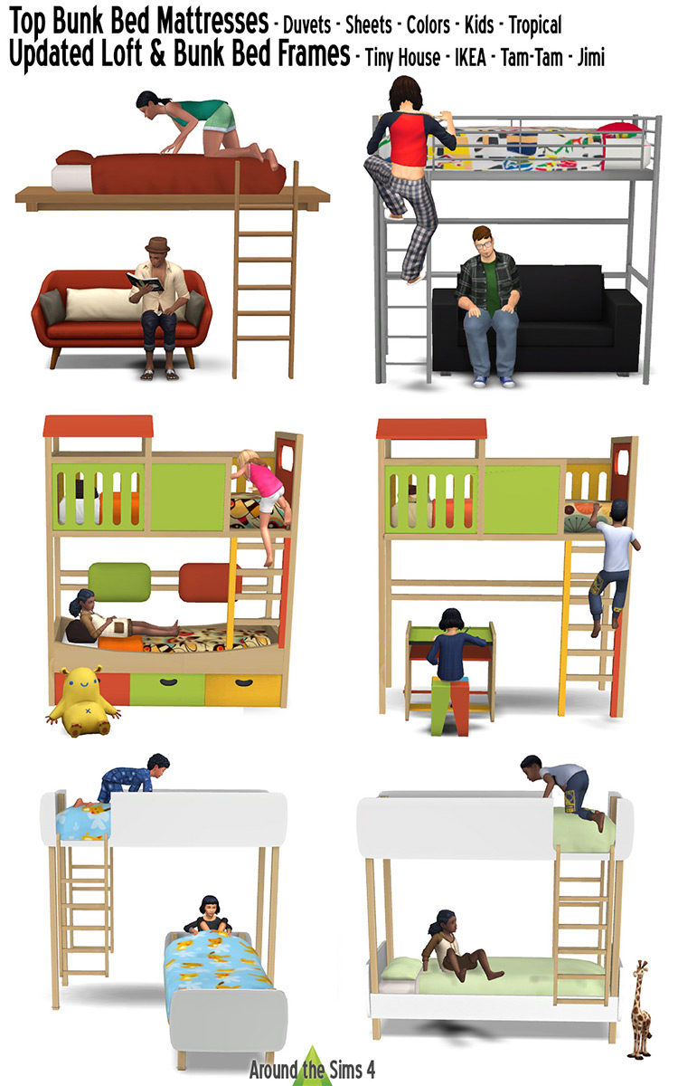 Bunk & Loft Beds (Maxis Match) Sims 4 CC