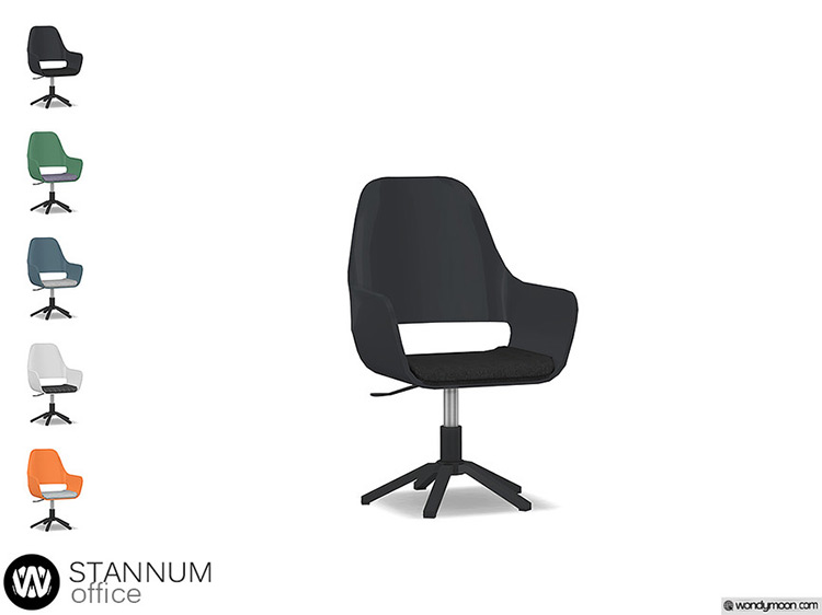 Simple Dark Stannum Desk Chair / TS4 CC