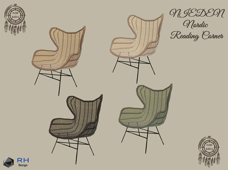 Nordic Reading Chair Set / Sims 4 CC