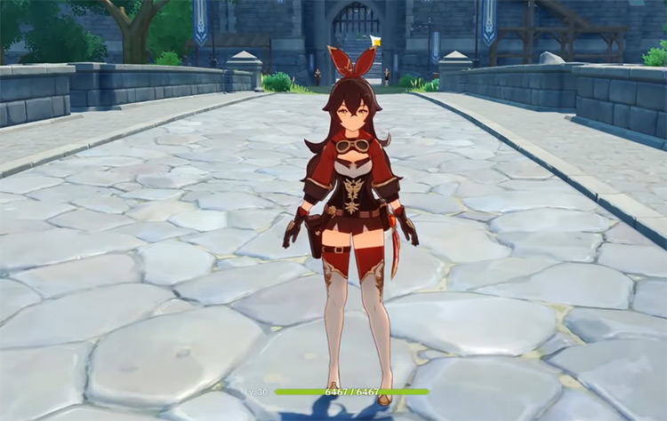 Amber Genshin Impact gameplay screenshot