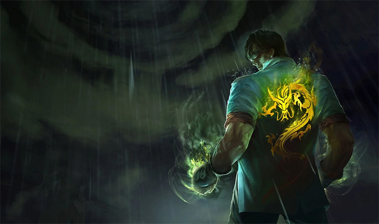 Dragon Fist Lee Sin Skin Splash Image from League of Legends