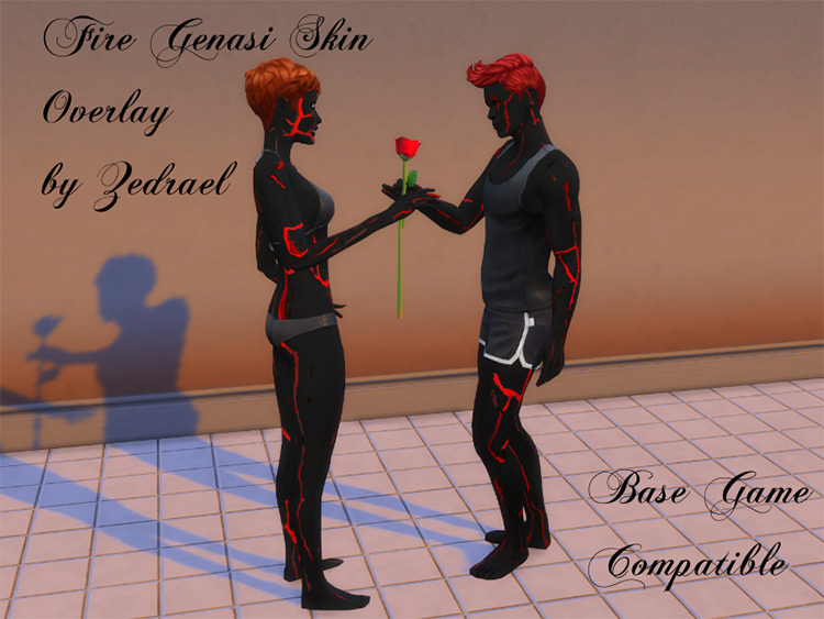 Fire Genasi Skin Overlay for The Sims 4