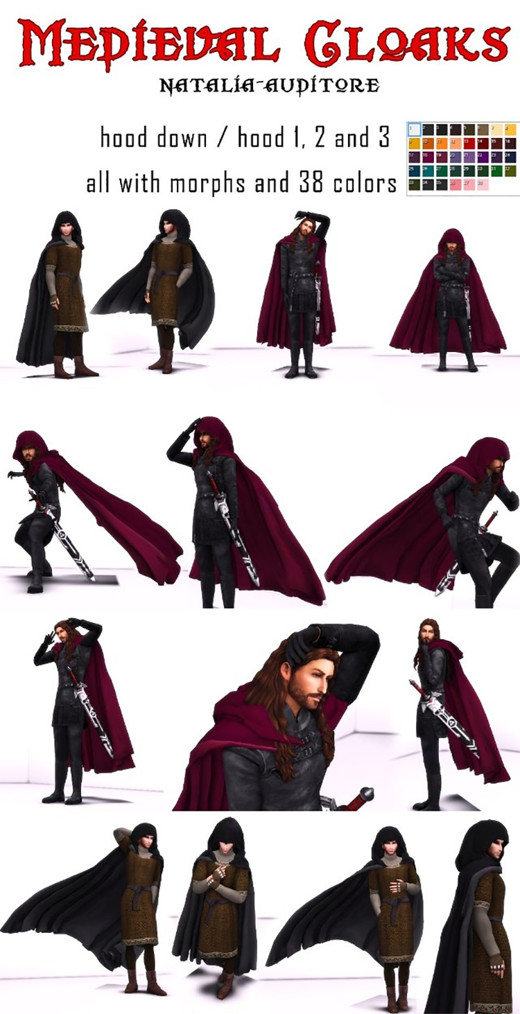 Medieval Cloaks for The Sims 4