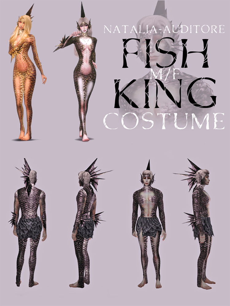 Fish King M/F Costume for The Sims 4