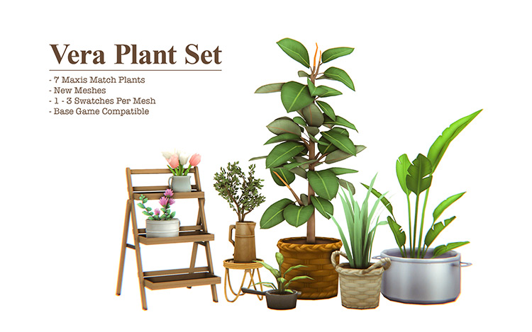 Vera Plant Clutter Set (Maxis Match) TS4 CC