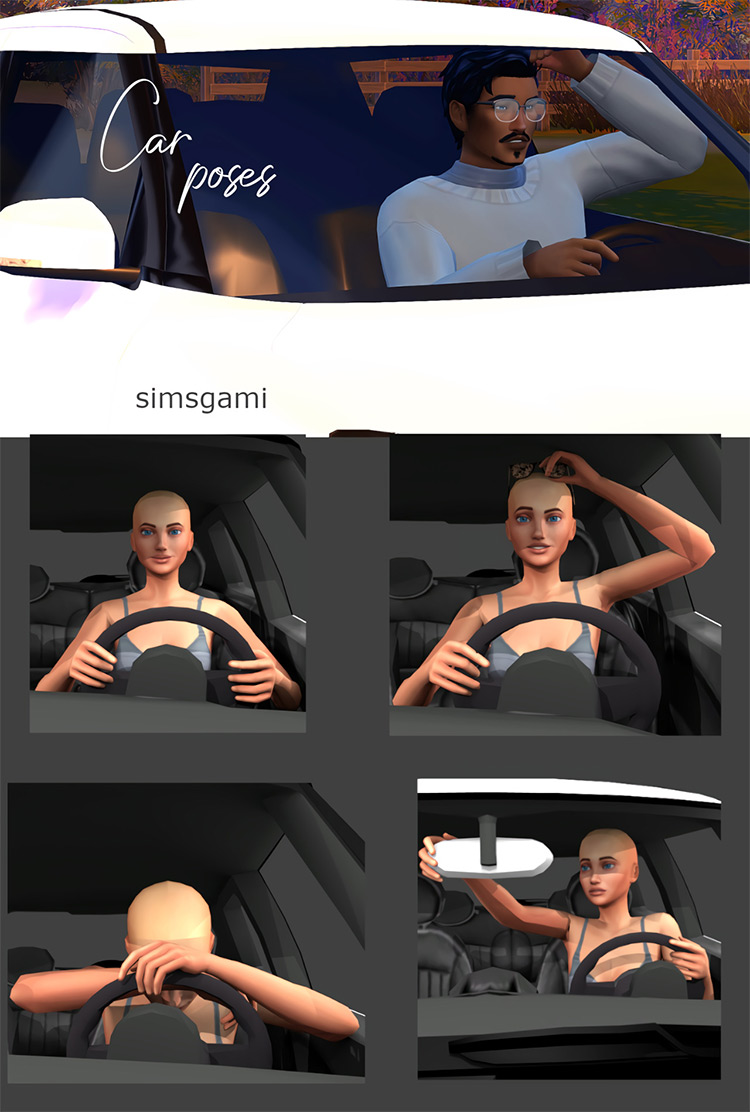 Car Poses Set by simsgami / Sims 4