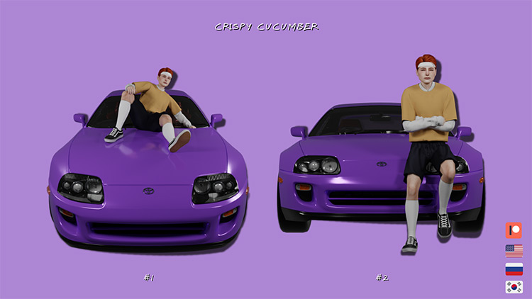 Pose Pack #3 (Car Poses) by Crispy Cucumber / Sims 4