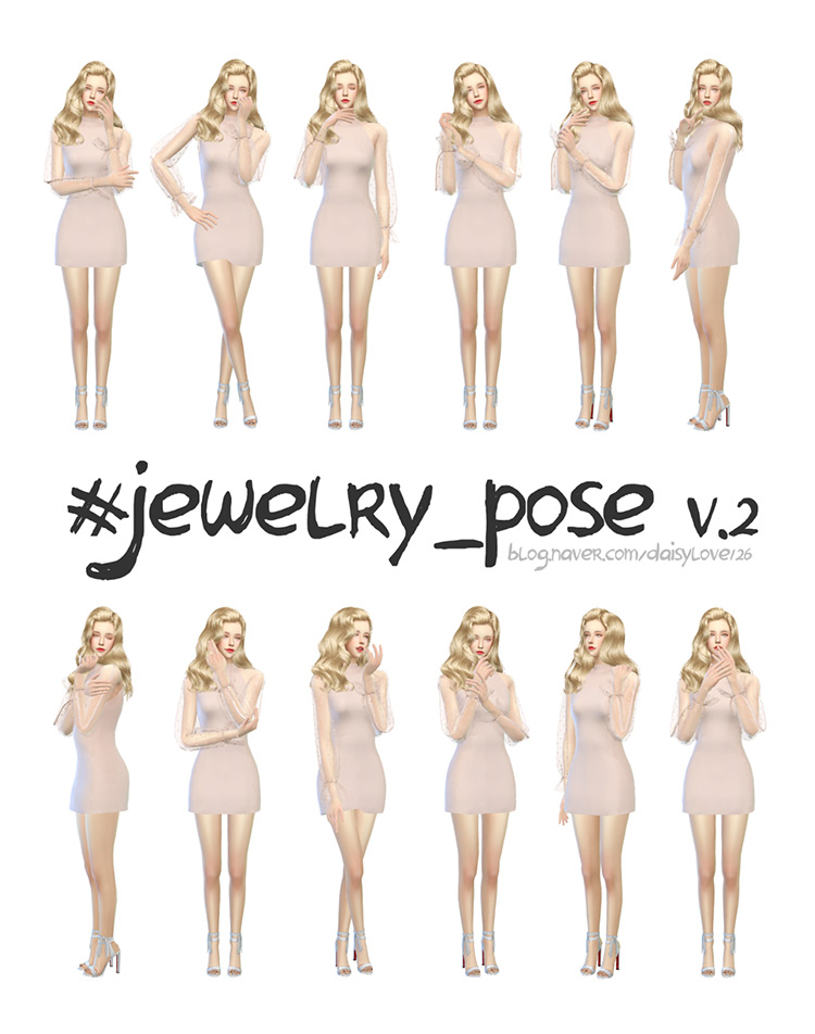 Jewelry Pose v2 by daisylove126 TS4 CC