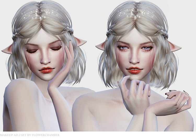 Make Up Ad.2 Poses Set by FlowerChamber for Sims 4
