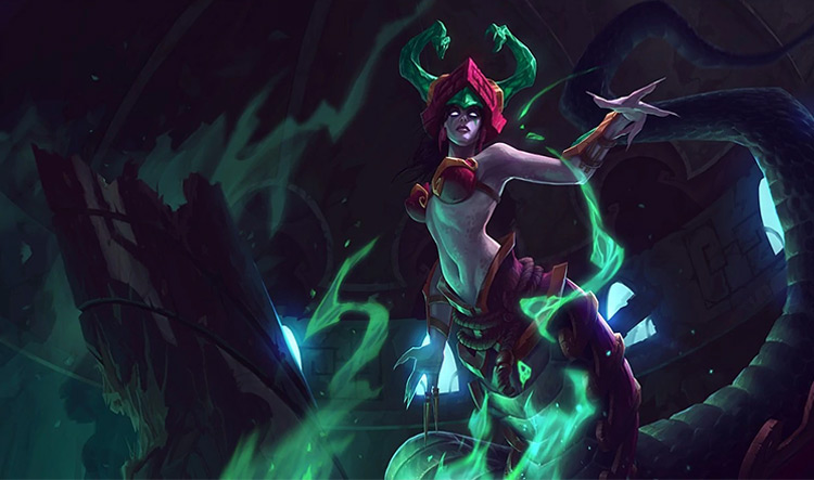 Jade Fang Cassiopeia Skin Splash Image from League of Legends