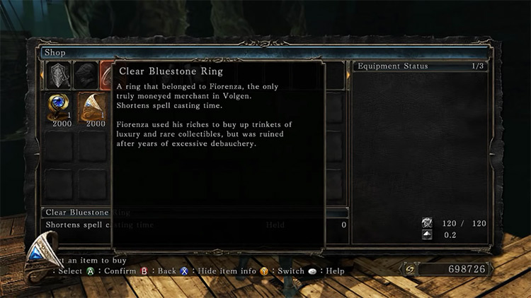 Clear Bluestone Ring in Dark Souls 2