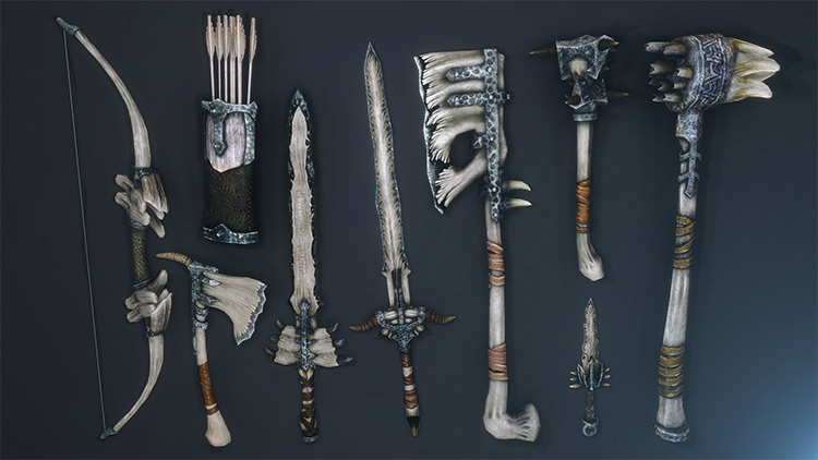 Dragon Bone Weapons mod for Skyrim