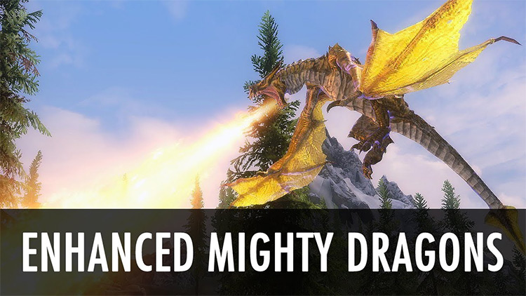 Enhanced Mighty Dragons mod for Skyrim