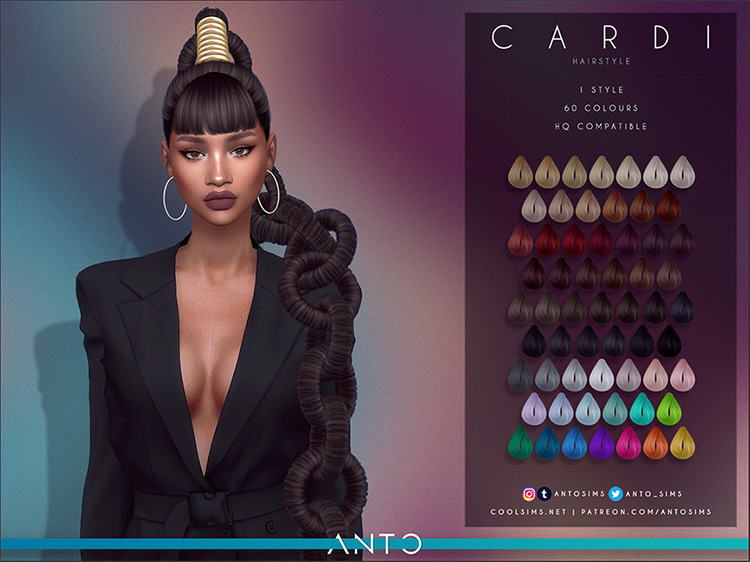 Cardi B (Chainlink Hairstyle) Sims 4 CC