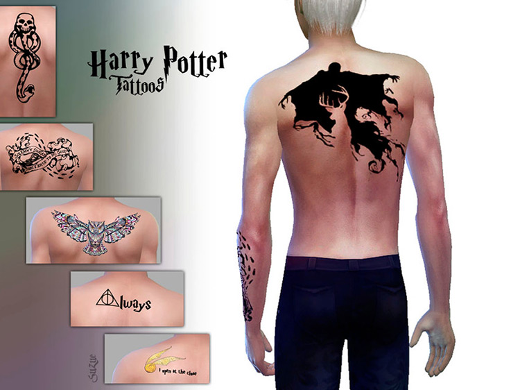 Harry Potter Tattoos by Suzue / Sims 4 CC