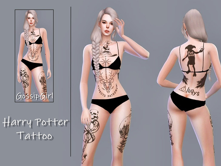 Harry Potter Tattoo by GossipGirl-S4 / Sims 4 CC