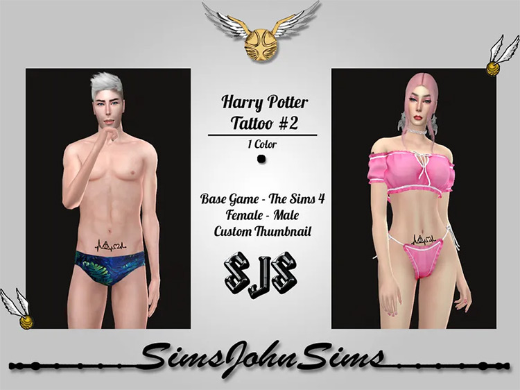 Harry Potter Tattoo #2 Set / TS4 CC
