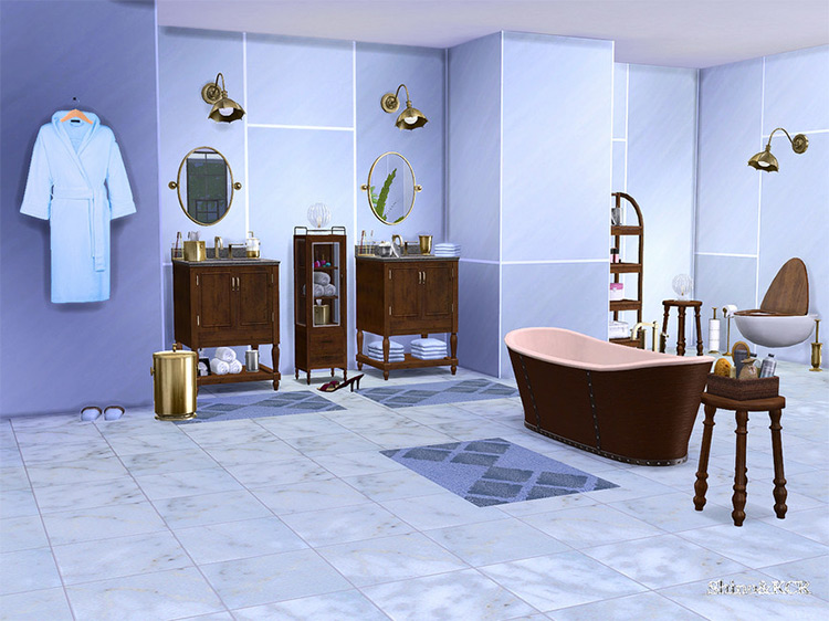 Bathroom Pottery Barn CC Set for The Sims 4