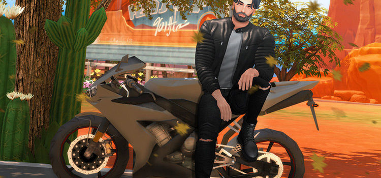 Motorcycle Pose (Male Sim) in TS4