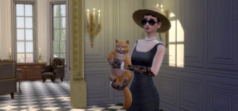 Audrey Hepburn with sunhat in The Sims 4