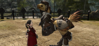 Lalafell looking up at Chocobo Mount (FFXIV)