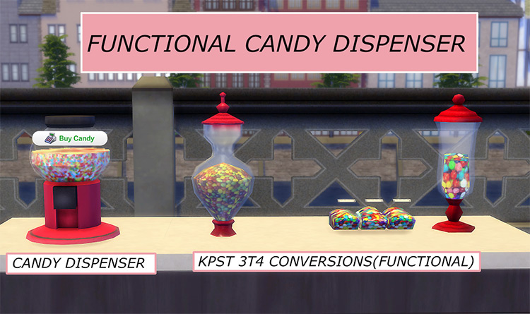 Functional Candy Dispenser with Edible Candies Sims 4 CC