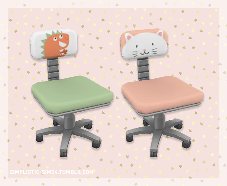 Cutie-Pie Kids Room Desk Chair / Sims 4 CC