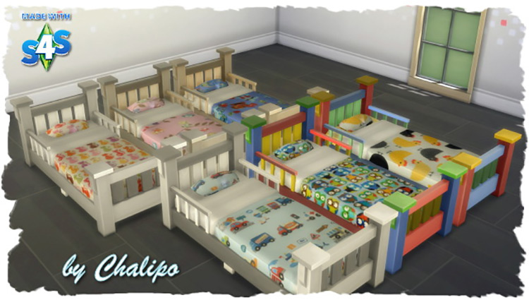 Toddler Bed CC (Maxis Match) for The Sims 4