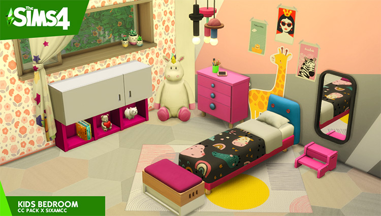 Kids Bedroom CC Pack (Maxis Match) Sims 4