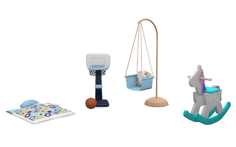 Toddler Bedroom Stuff Clutter Set (Maxis Match) Sims 4 CC