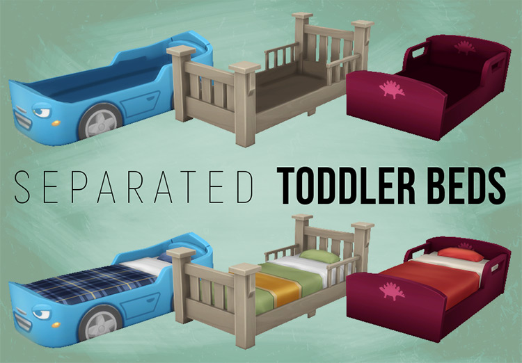 Toddler Bed Frames and Mattresses for The Sims 4