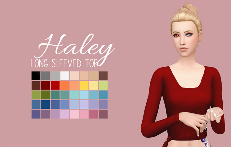 Haley Long Sleeved Top for Sims 4