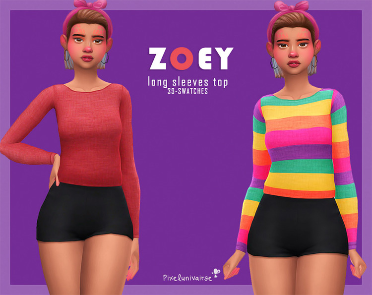 Sims 4 CC  Best Long Sleeve Shirts For Girls   FandomSpot - 45