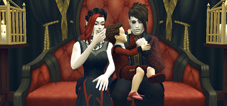 Vampire Family Pose in The Sims 4
