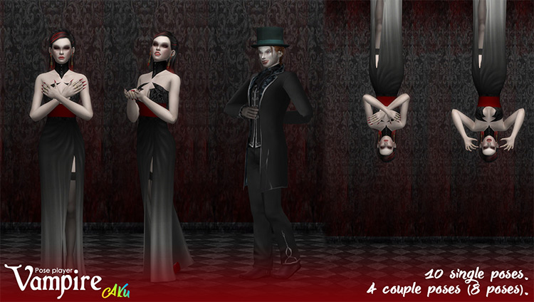 Vampire Collaboration Poses by Akuiyumi / Sims 4