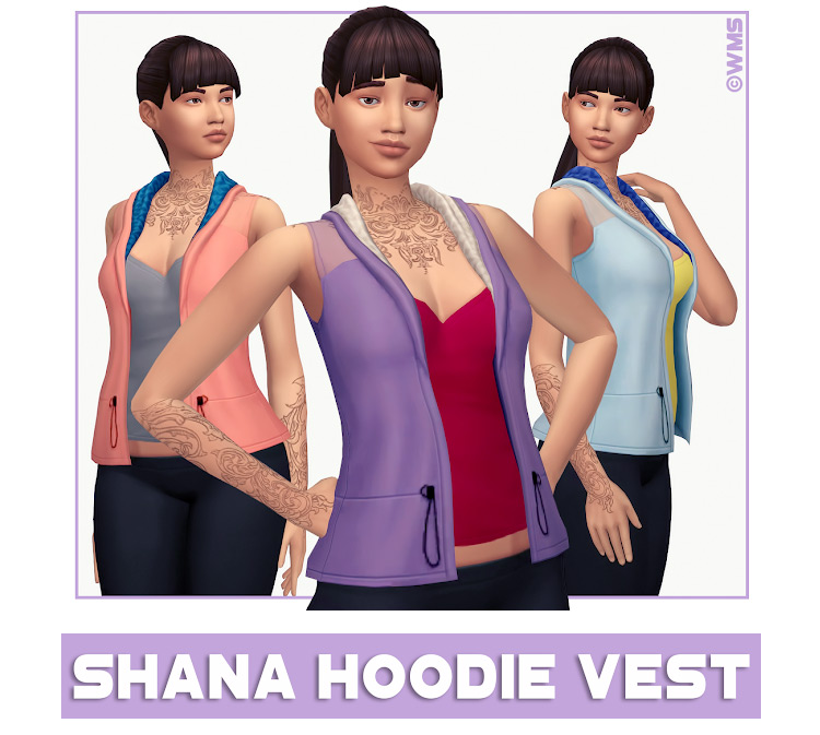 Shana Hoodie Vest (Female) TS4 CC