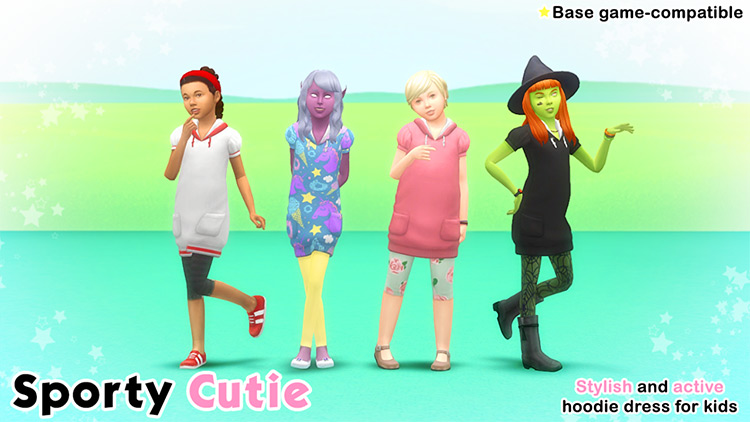 Sporty Cutie Hooded Dress / Sims 4 CC
