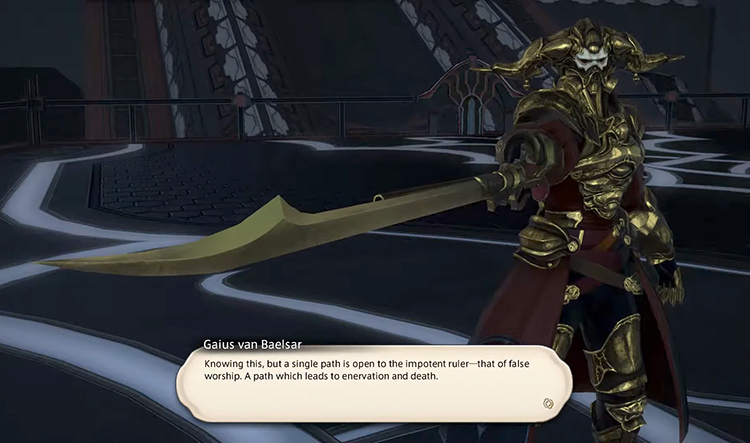 Gaius dialogue screenshot in FFXIV