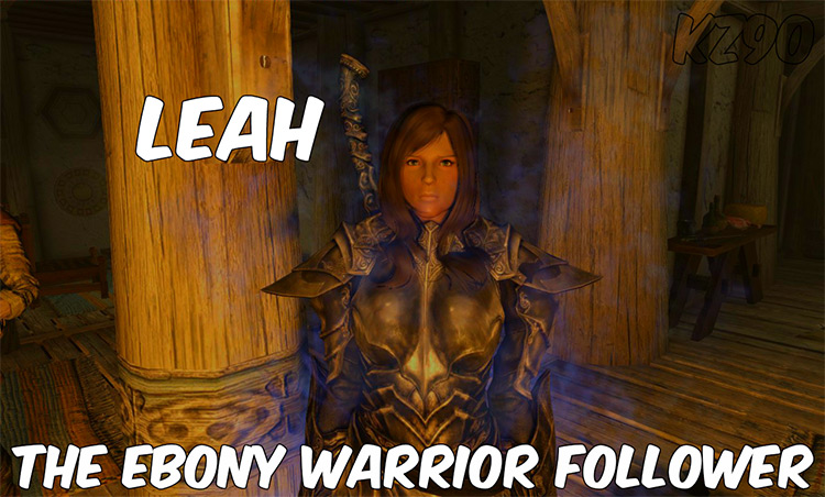 Leah The Ebony Warrior Follower / Skyrim Mod