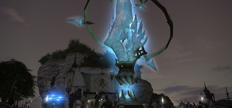 Big Blue Crystal at night (FFXIV)