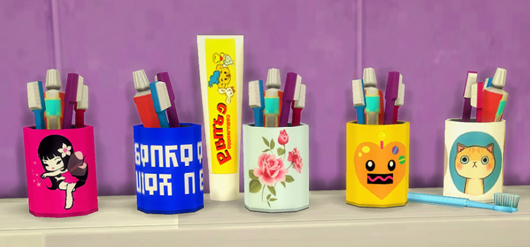 Sims 4 Toothbrush Holders Set (budgie2budgie)