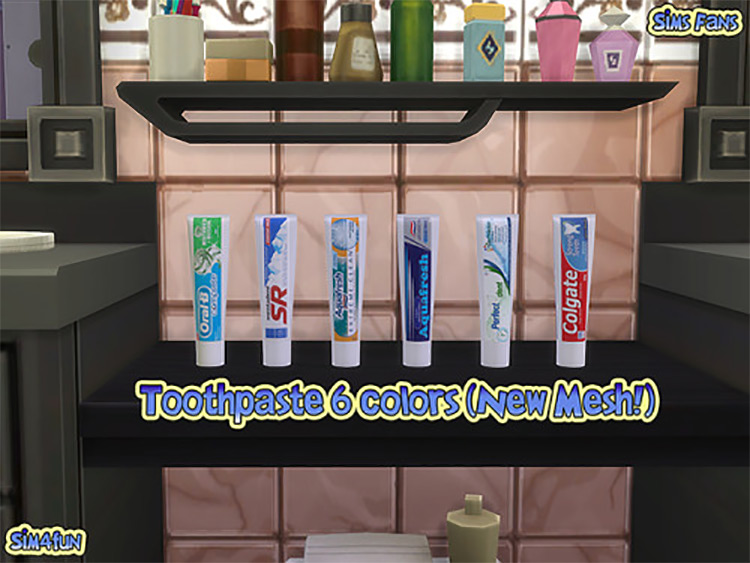 Sim4fun’s Toothpaste Tubes / Sims 4 CC