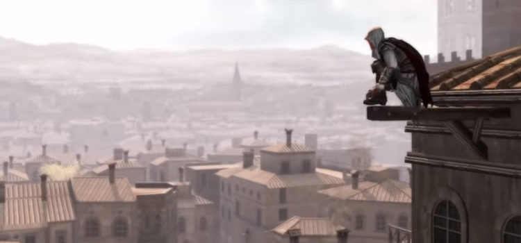 Assassins Creed 2 perched on roof screenshot