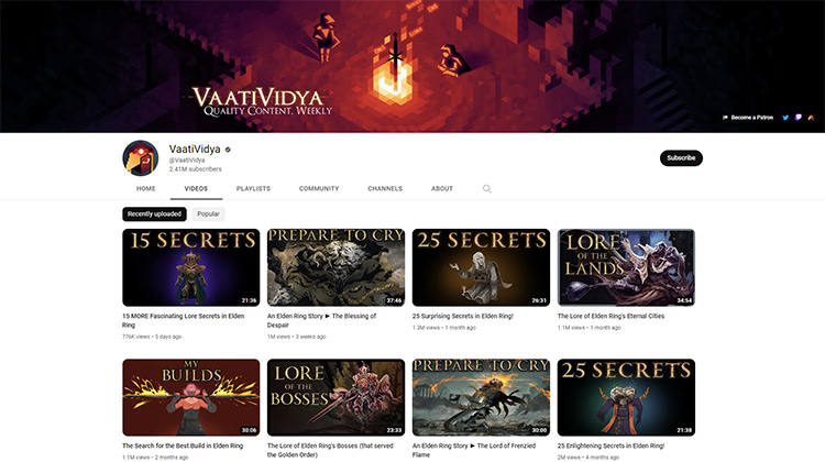 VaatiVidya YouTube channel page screenshot