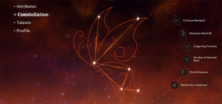 Hu Tao’s constellation screen / Genshin Impact