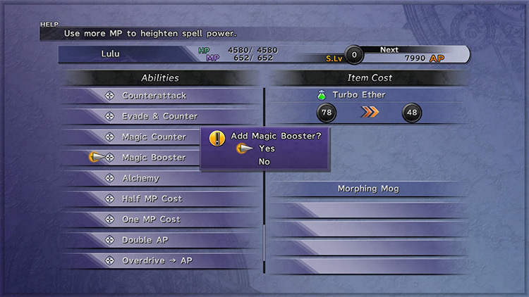 Adding Magic Booster to a Weapon / Final Fantasy X
