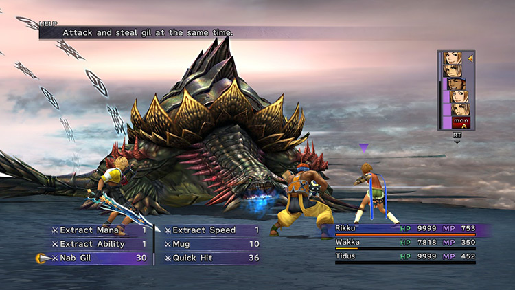 Nab Gil in the Skill Menu / Final Fantasy X
